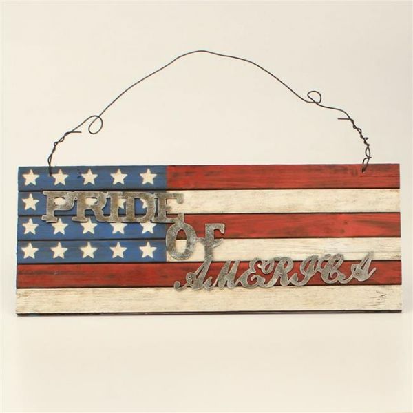 Schild "Pride of America" Holz, Multi Color