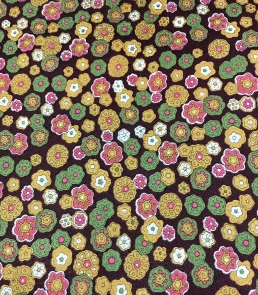 Seidentuch Red Flowers Frontier Calico Silk Scarf