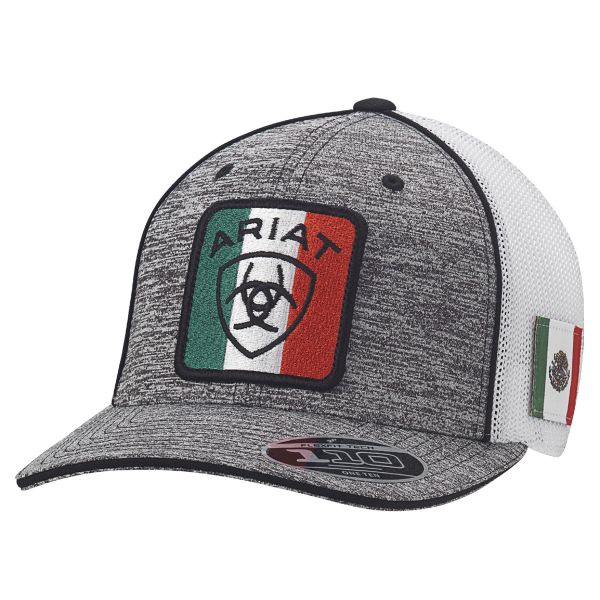 Ariat Herren CAP, Flex Fit, grau, Mexikanische Flagge