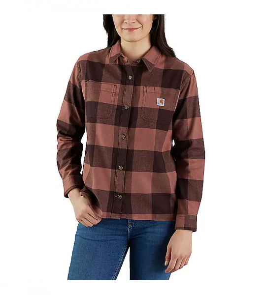 Carhartt Damen RUGGED FLEX™ LOOSE FIT MIDWEIGHT FLANNEL LONG-SLEEVE PLAID SHIRT