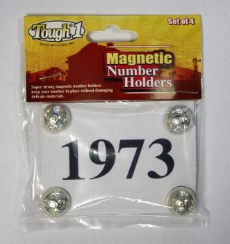 Magnetische Startnummernhalter - 4er Set Silber Concho