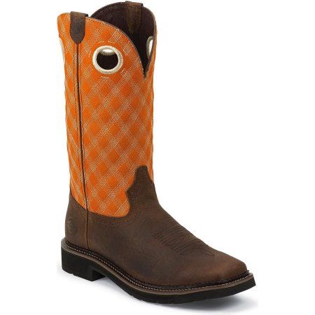 Justin Herren Work Boot FLAME ORANGE