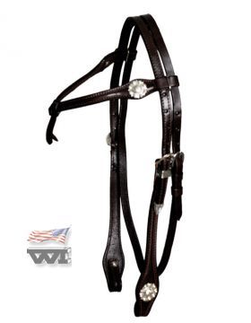 Silver Headstall - Knotted Brow