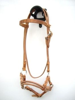 Side Pull - DOUBLE ROUND LEATHER NOSEBAND - Harness Kopfstück