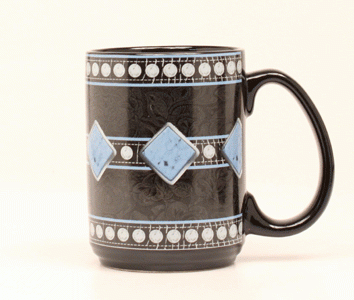 Becher schwarz blauer Concho