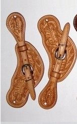 Sporenriemen XIX US Leder mit Blattmuster