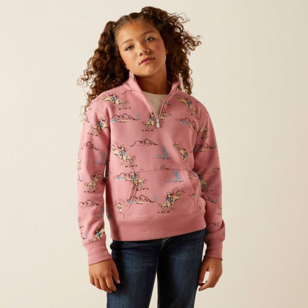 Ariat Kinder Sweatshirt "Bronc Scene 1/4 Zip"