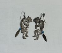 Ohrringe Regentänzer mit Türkis & Feder Sterling Silber Ohrringe Regentänzer mit Türkis & Feder Sterling Silber