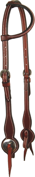 Ein-Ohr Kopfstück mit Conchos und Bändern