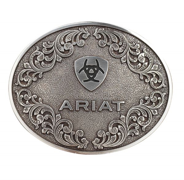 Gürtelschnalle, Buckle, Oval, Ariat Logo, silberfarben