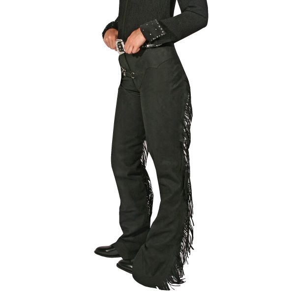 Washable Suede Horse Show Western Chaps Black