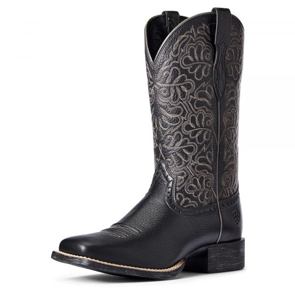 Ariat Damen Western Boots "Round Up Remuda" in black deertan