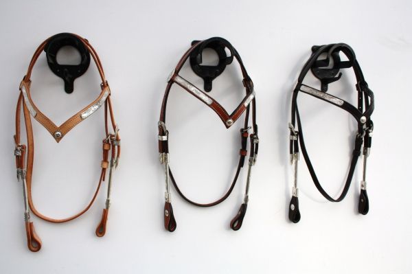 "EE Tack" Kopfstück - Show - Silver Side Pipe's - "V" Stirnband