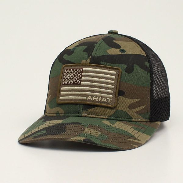 Ariat Herren CAP, USA Flag Patch, Camo
