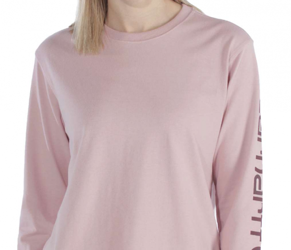 Carhartt Damen T-Shirt WORKWEAR LOGO LONG-SLEEVE in rosa