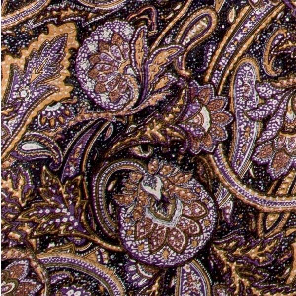 Seidentuch "Gold Purple Paisley"