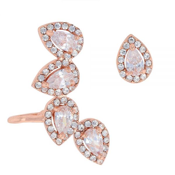 Montana Silversmiths Rose Gold Teardrop Ear Climber Set