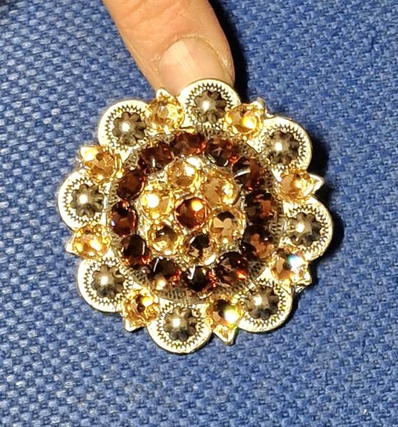 Concho Swarowski Strass Topaz/Champagne in 3 Größen