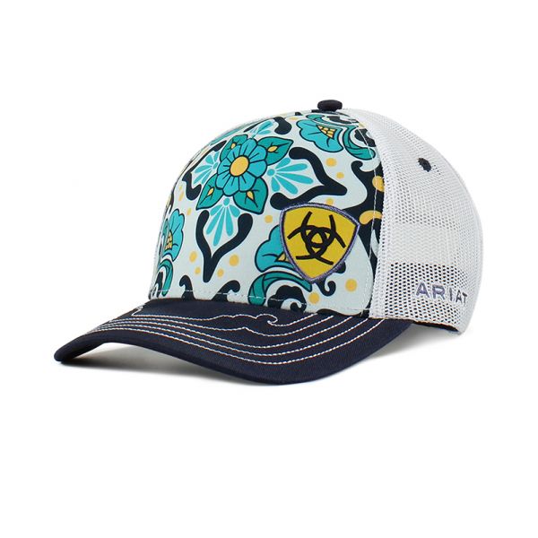 Ariat Damen CAP, BLUMEN MARINEBLAU