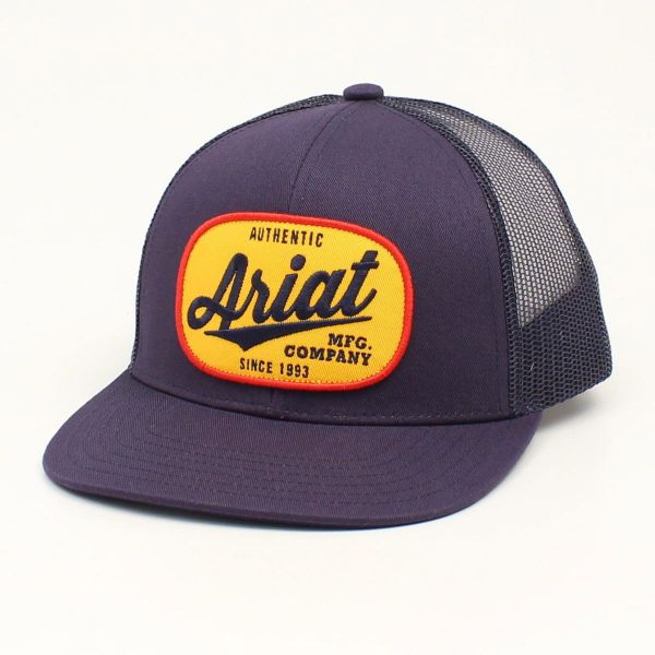 Ariat Herren CAP, Navy, Gelber ovaler Aufnäher mit Ariat-Logo
