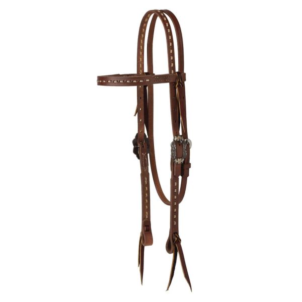 Kopfstück Hermann Oak Leder mit Buck Stitching Stirnband