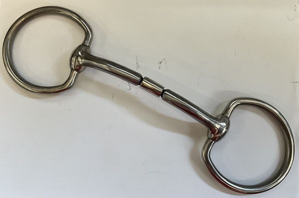 Gebiss D-Ring Snaffle Billy Allen Rolle, gebogenes Mundstück