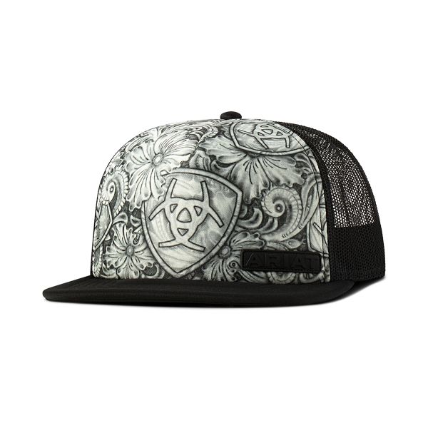 Ariat Herren CAP, Baseballcap mit Tattoo-Print, schwarz