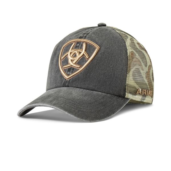 Ariat Damen CAP, mit Zopfloch, Camouflage-Mesh-Rückseite und grauem Schirm