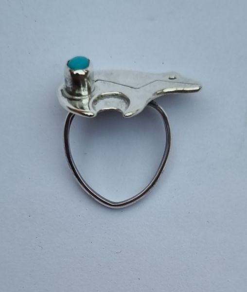 Ring 1,6 cm Sterling Silber mit türkisfarbenem Stein
