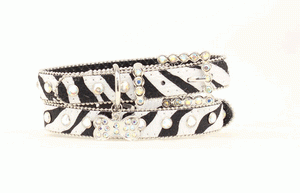 Hundehalsband Zebraoptik Strass und Strassschnalle