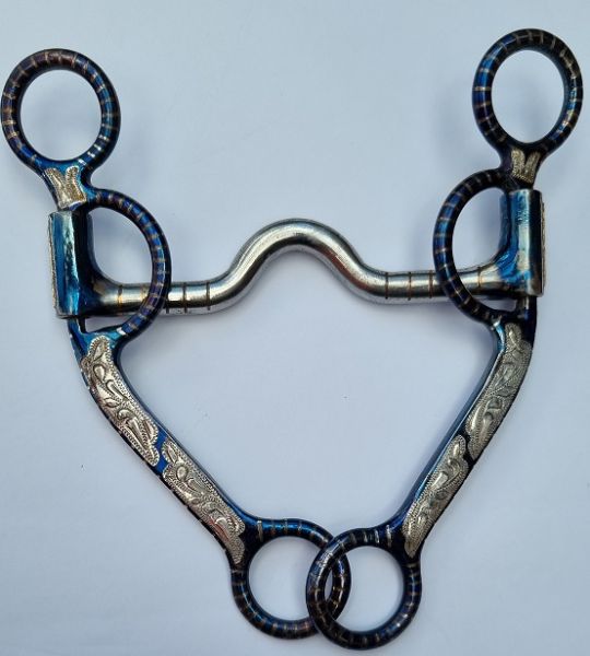 Gebiss Dutton Blau mit Silber Low Port Loomes Shank