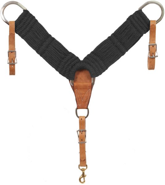 Mustang Vorderzeug 100% Black Mohair (Breast Collar) Horse