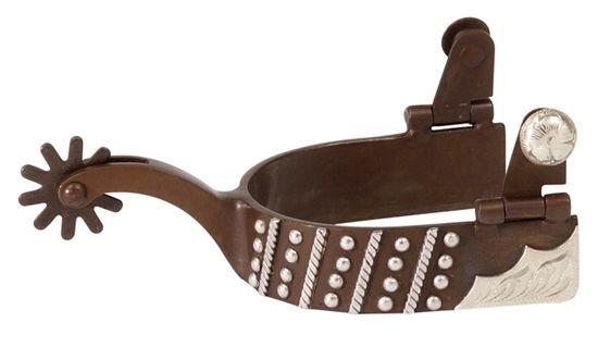 Herren Sporen, Antikbraun,graviert, with Dots