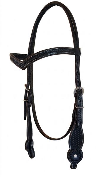Kopfstück "Knoten-Stirnband, Basket-Punzierung, Black