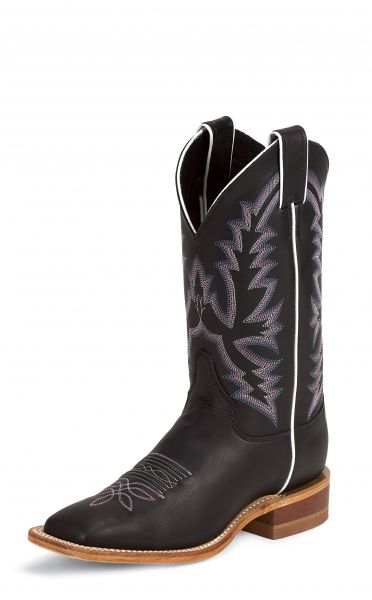 Justin Damen Boot BLACK BURNISHED CALF