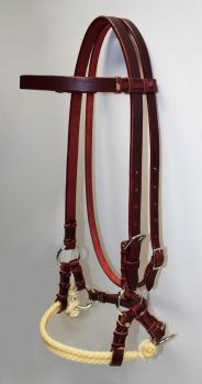 Side Pull - Latigo Leather - Double Rope Noseband AE-137