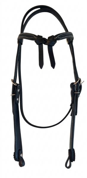 Kopfstück "Knoten-Stirnband, Basket-Punzierung, Black