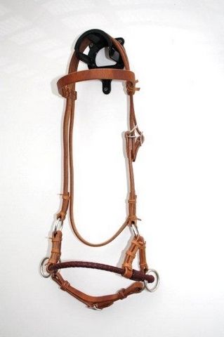 Side Pull - LATIGO LEATHER BRAIDED NOSEBAND - Harness Kopfstück