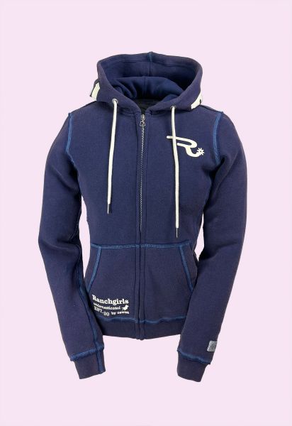 OSWSA RANCHGIRLS ZIP HOODED SWEAT "RAVEN" navy