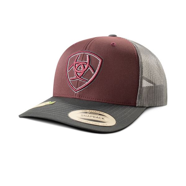 Ariat Herren CAP, Baseballcap mit gesticktem Logo, weinrot/schwarz