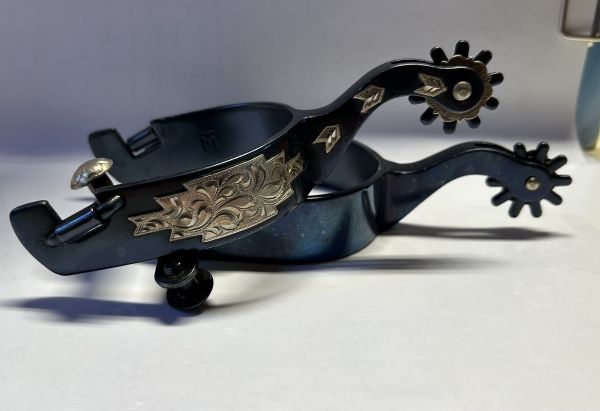 Sporen Blued Steel mit Southwest Design