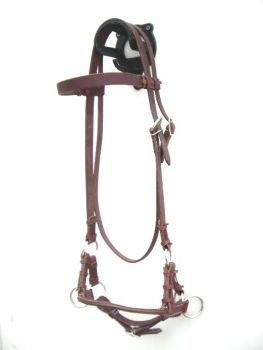 Side Pull - Latigo Stitched - Single Round Leather Noseband