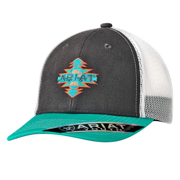 Ariat Youth Cap, grey, Aztec-Logo