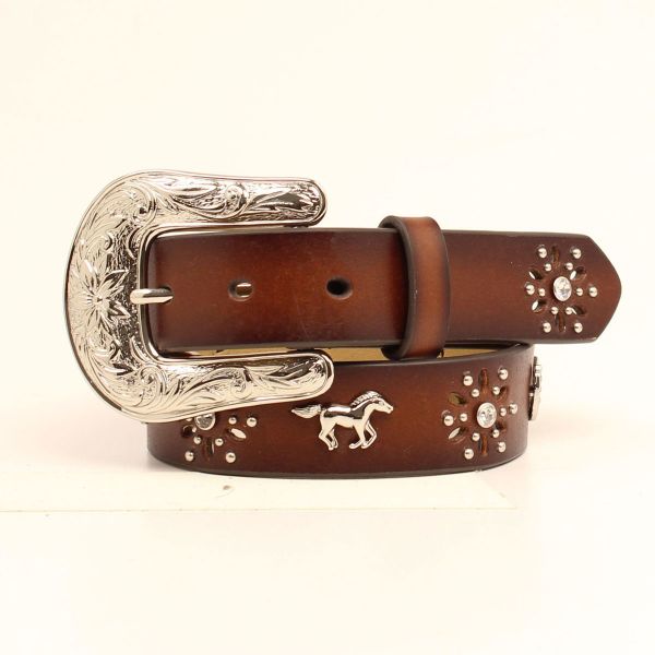 Gürtel Damen "Ariat Brown Leather Horse Concho Western"