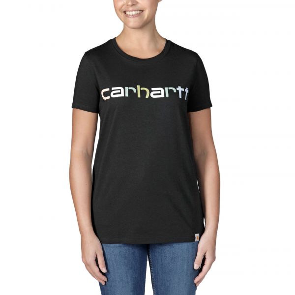 Carhartt Damen T-Shirt mit Carhartt Multi Color Graphic Logo