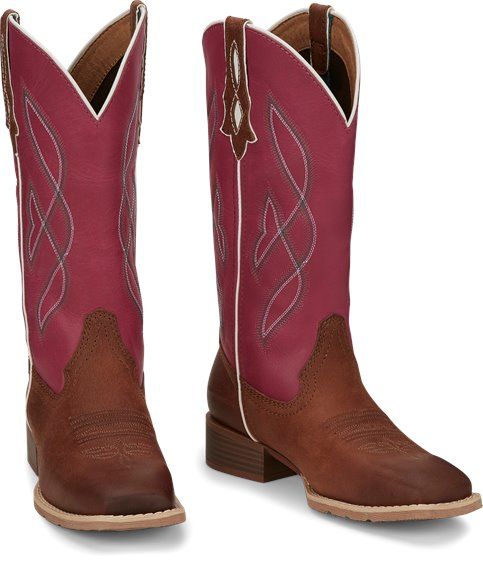 Justin Damen Boot "BREAKAWAY" in Ruby Brown