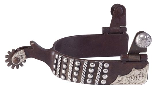 Damen Sporen, Antikbraun,graviert, with Dots
