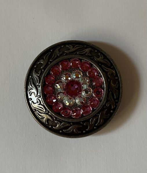 Concho Antique Swarowski Strass Pink AB 1,5"