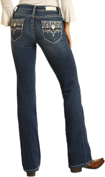 Rock&Roll Damen Jeans Low Rise Rival Bootcut "Azteken"