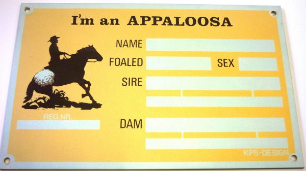 Boxenschild "I'm an Appaloosa"